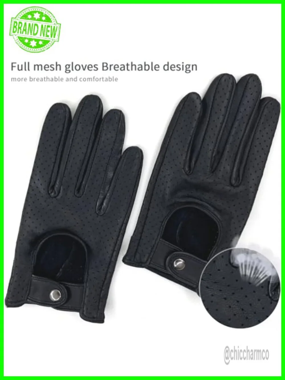 Elegant Genuine Lambskin Leather Touchscreen Driving Gloves